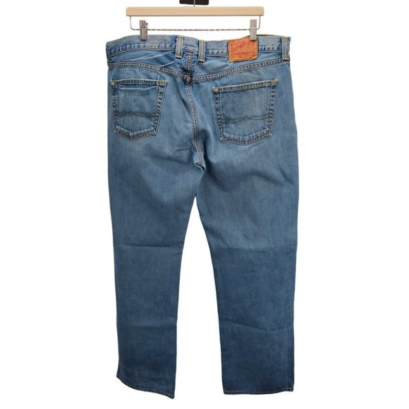 Lucky Brand Jeans Vintage Straight Leg Mens Sz 40 Made USA 34" Inseam Blue Denim - Picture 2 of 12